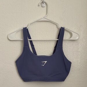 GYMSHARK blue scoop neck sports bra